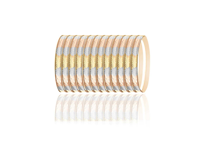 Three Tone Plated Side Veni Bangles